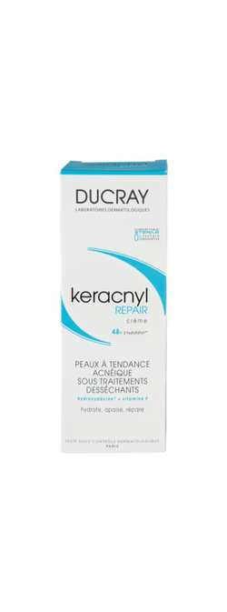 Ducray Keracnyl - регенерирующий и увлажняющий крем для сухой и раздраженной кожи при лечении акне /   50  ml  / GTIN 3282770037418