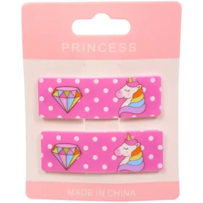 Зажимы для волос детские 2шт «КАРАМЕЛЬ», единорожки, 5.5*.1.7см