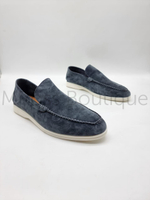 Men's suede loafers Loro Piana (Loro Piana) graphite color. Size range 46 - 48.