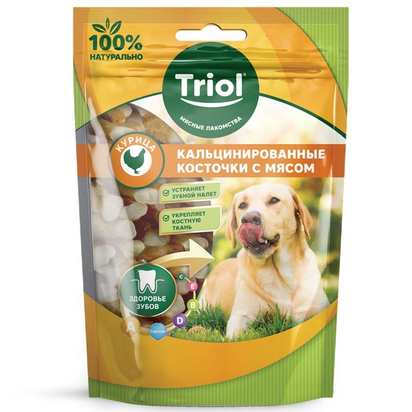 Кальцинированные косточки Triol для собак с курицей, 70г
