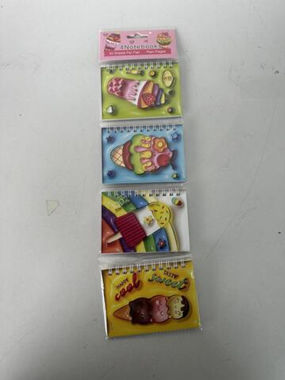 Блокнот "Пирожное" 10,5*7,5см на спирали. 4 шт в наборе