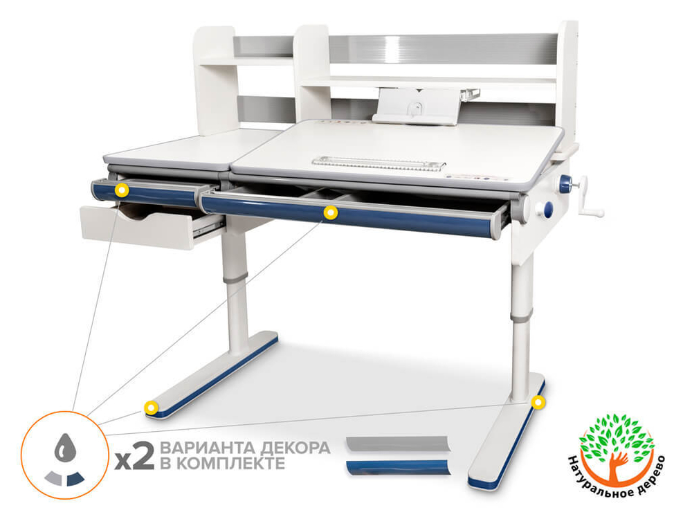 Растущая парта Mealux Montreal Multicolor BD-670 (1200×650 мм)