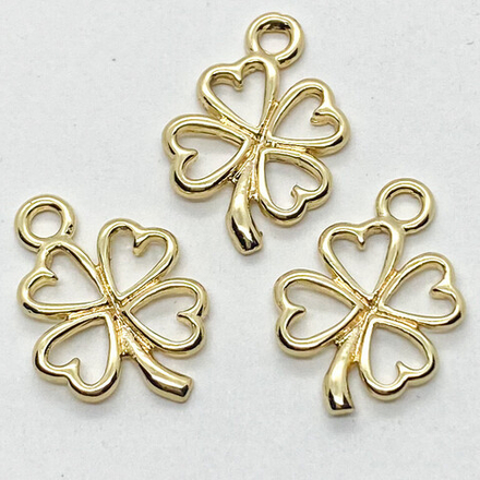 Подвеска Клевер, цвет золото, размер 16*11 мм, цена за 1 шт