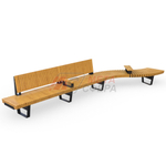 Скамейка Rail Road 02 двойная с подлокотниками и поворотом