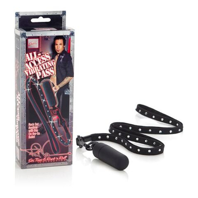 Виброяйцо на кожаном ремешке Phil Varone All Access Vibrating Pass (Цвет: черный)