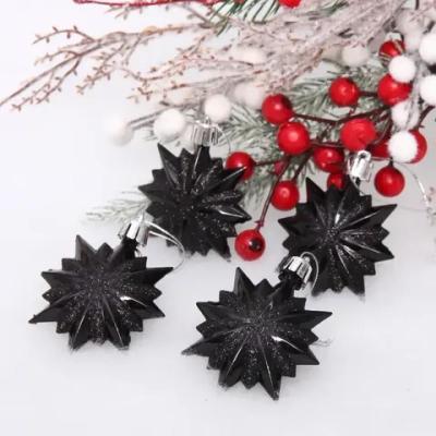 Ёлочные игрушки «Таинственное очарование» Звезда остроконечная 6 см (набор 4 шт), черный