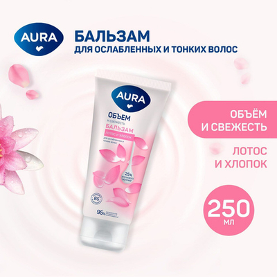 Aura Бальзам д/волос 250мл.Объём и свежесть туба