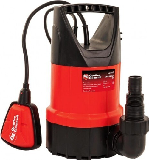 Насос дренажный QUATTRO ELEMENTI Drenaggio 300 (300Вт, 5000л/ч, для чистой, 6м, 4.4кг)