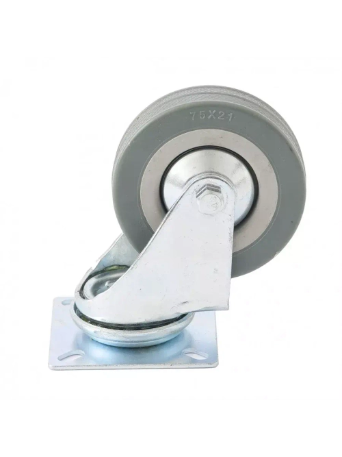 Колесо поворотное D 75 мм, крепление платформенное Сибртех