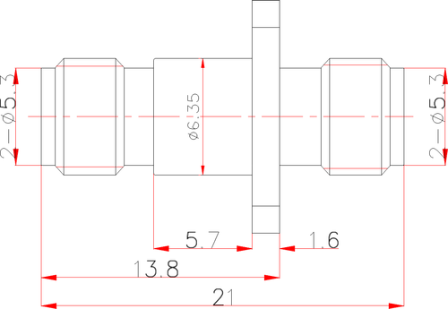 LF-SMAFF-FA-26.5G, Коаксиальный фланцевый переходник (SMA)