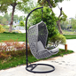 "Капри" подвесное кресло из искусственного ротанга, цвет серый