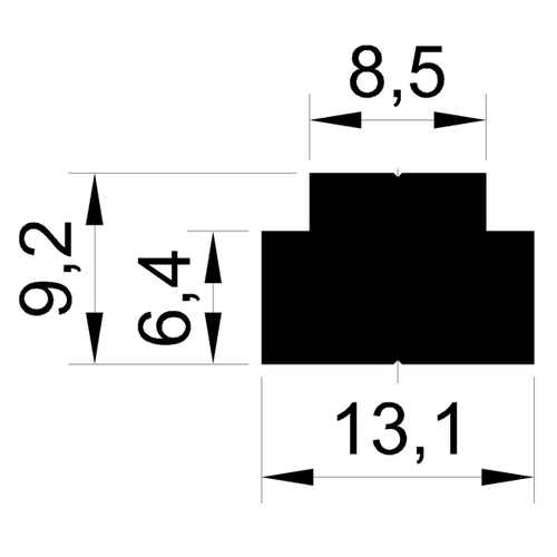 Профиль ползуна PR TR013 для направляющей T-track Т-образный профил TR013.750