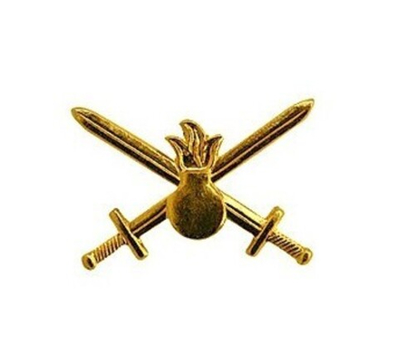Эмблема петличная Сухопутные войска золотая