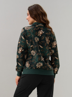 Толстовка К-184/изумрудный-хризантемы