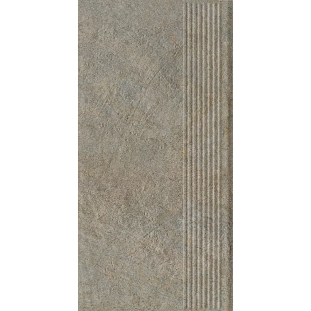 Paradyz Eremite Taupe - Ступень простая структурная с насечками 300x600