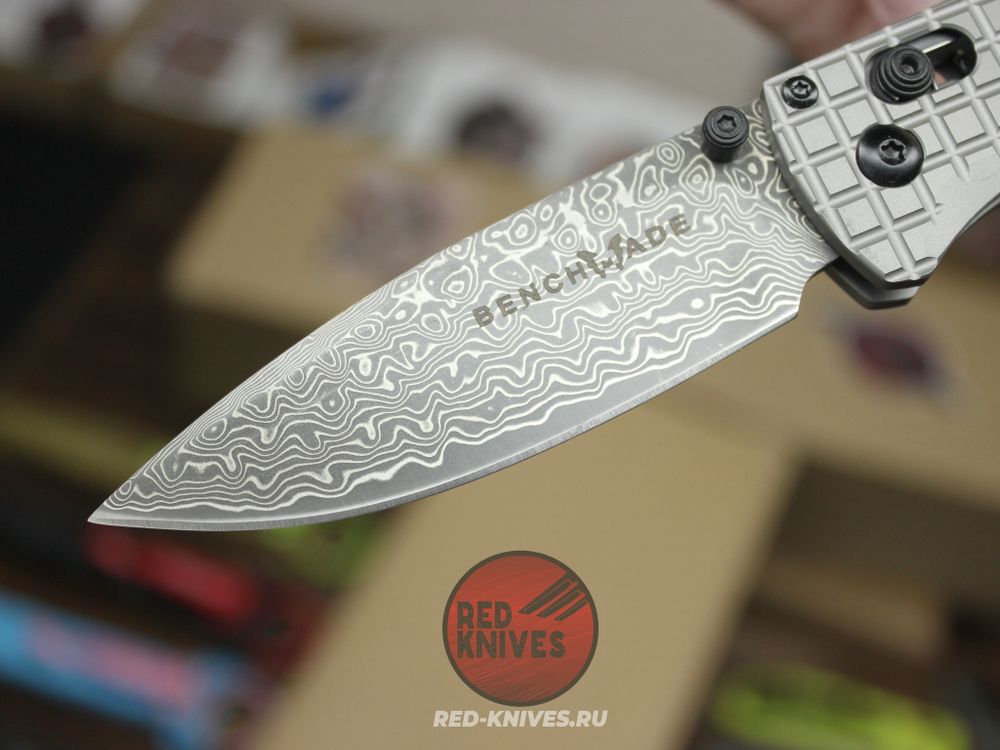 Нож Benchmade 535 Bugout Frag Titanium Damascus A+++ - серый титан, клинок дамаск