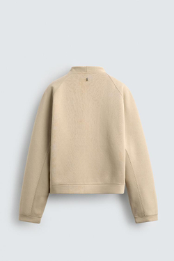 ZARA УКОРОЧЕННАЯ ТОЛСТОВКА ИЗ НЕОПРЕНА С ЗАКЛЕПКАМИ, РЫЖЕВАТО-КОРИЧНЕВЫЙ