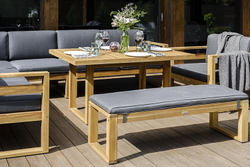 Мебель садовая для лаунж зоны из акации BOOKA с обеденным столом