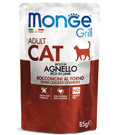 Монж Cat Grill для взрослых кошек Новозеландский ягненок, 85гр.