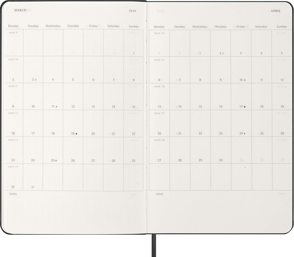 Еженедельник Moleskine Classic Weekly Horizontal (DHB12WH3) 13х21см твердая обложка черный
