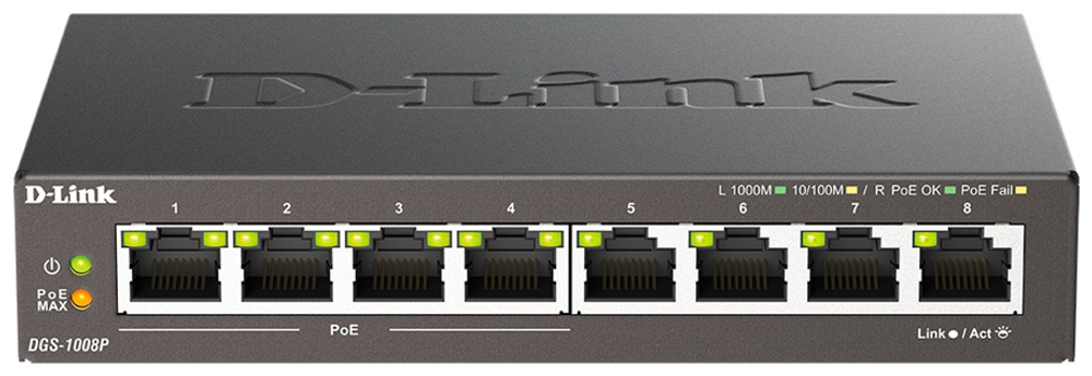 Коммутатор D-link DGS-1008P/F3A