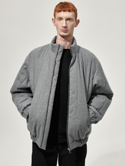 Бомбер стеганый "Брутализм". Серый