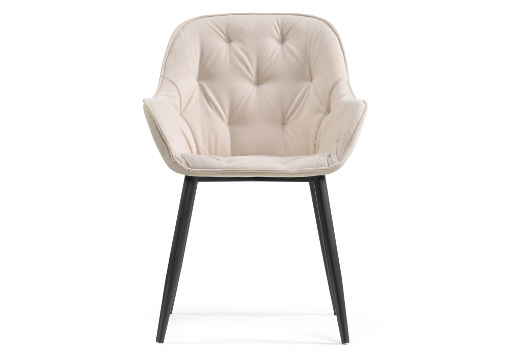 Стул на металлокаркасе Woodville Олму бежевый, черный, ножки черные