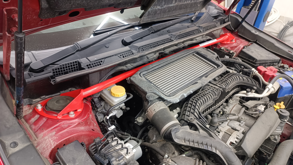 Распорка передних стоек (цельная) под правый руль Subaru Levorg 2 (VN) (ПОД ЗАКАЗ)