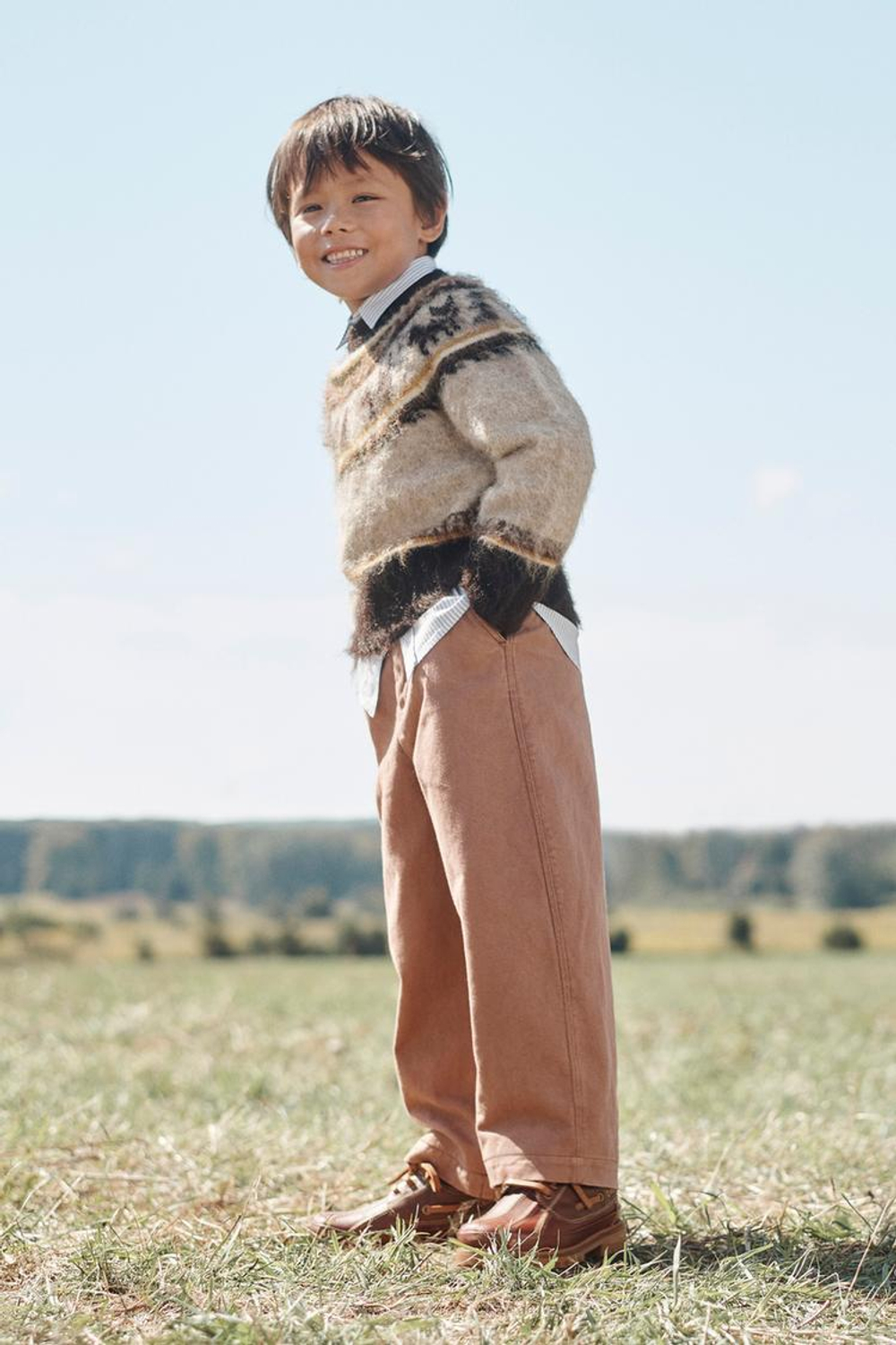 ZARA СВИТЕР С ПРИНТОМ, ХАКИ