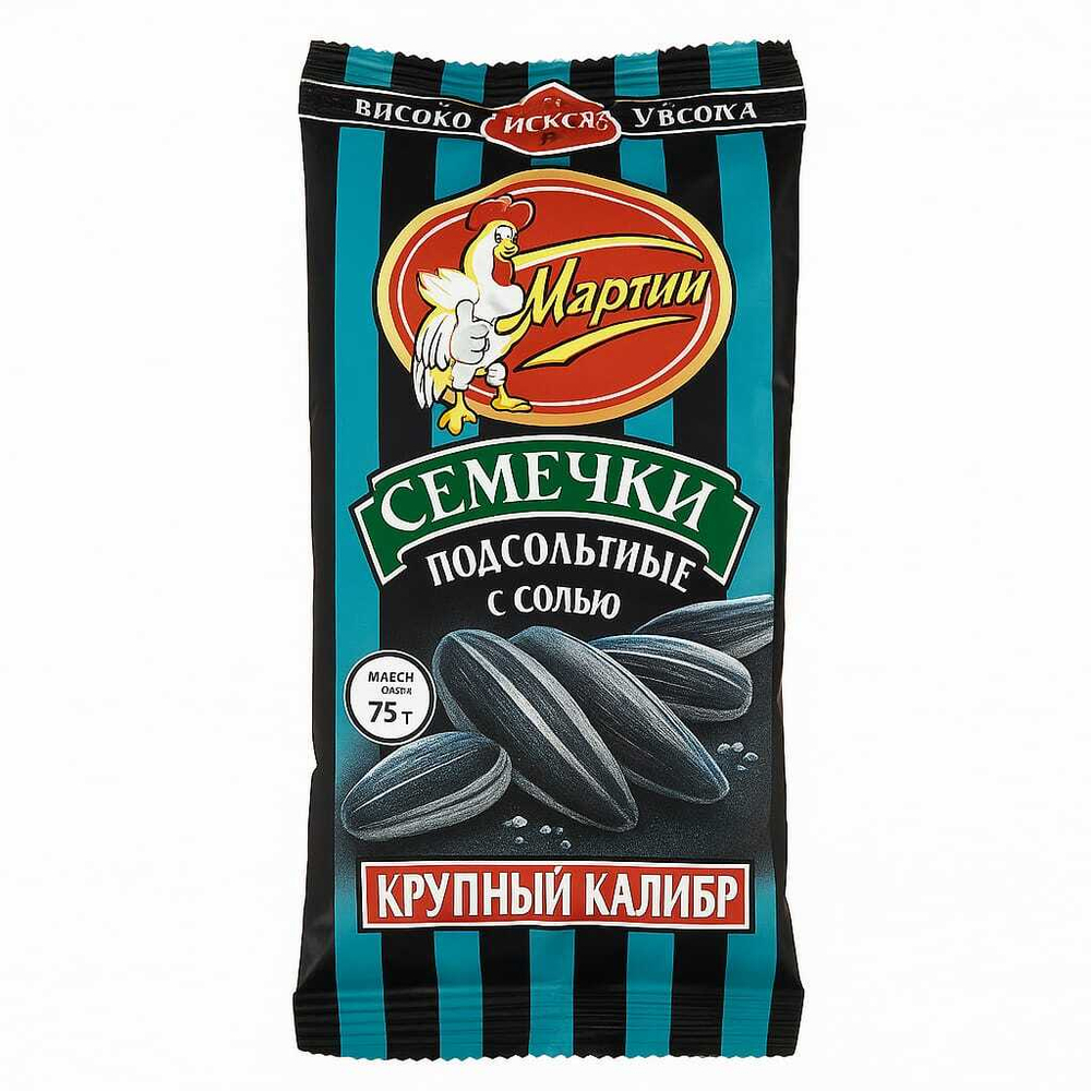 Семечки от Мартина отборные полосатые с солью 75 гр
