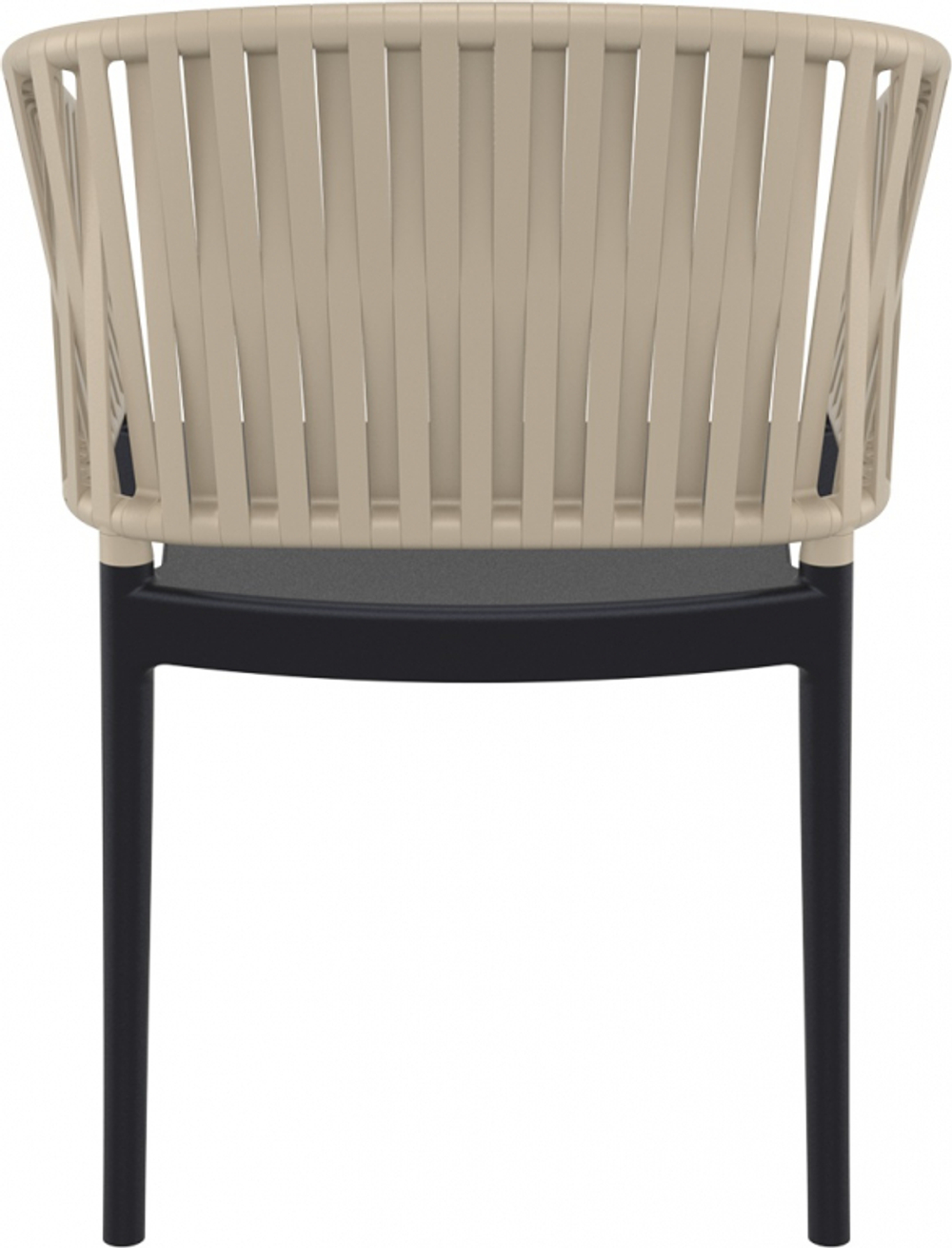 Кресло пластиковое с подушкой Siesta Contract Portofino, черный, бежевый, темно-серый