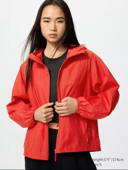UNIQLO Короткая парка с карманами, красный
