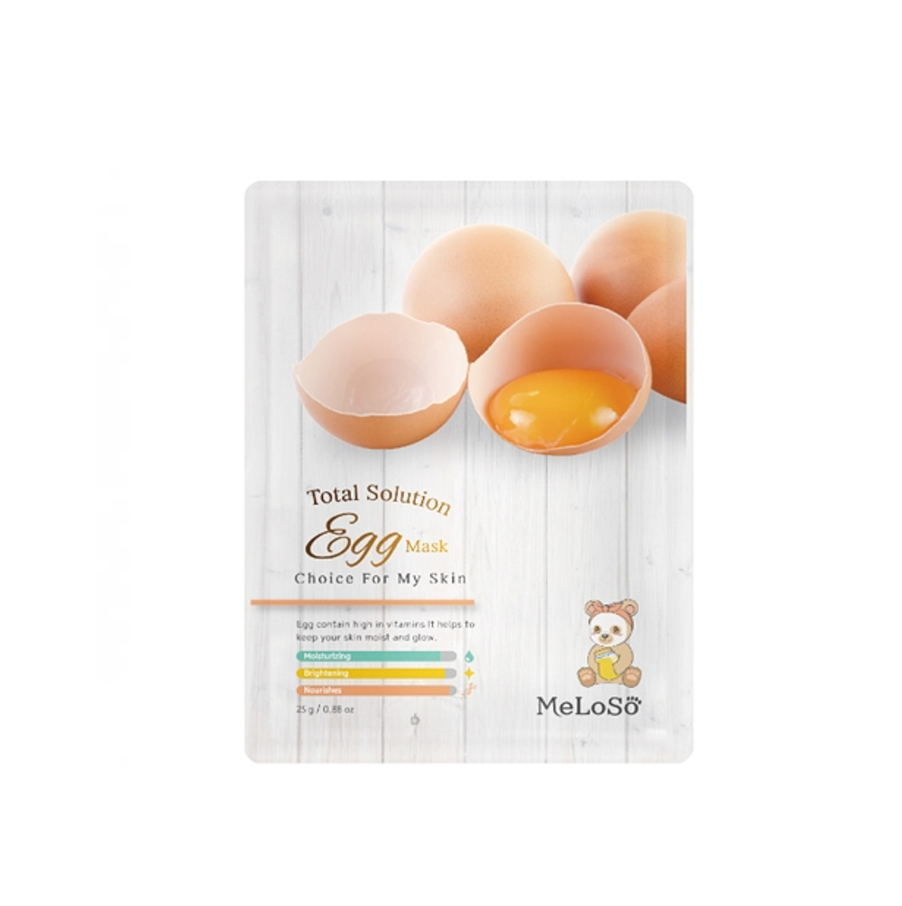 Набор MELOSO тканевых масок EGG TOTAL SOLUTION MASK 25G - 10 шт