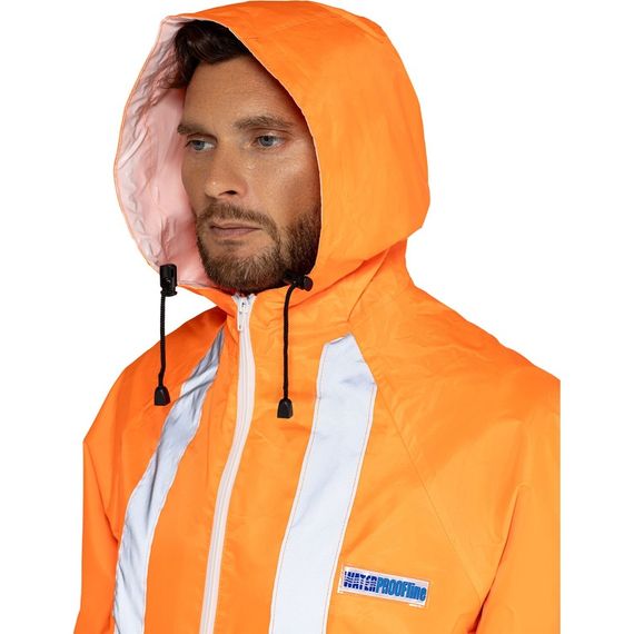 Плащ сигнальный влагозащитный Waterproof Line Extra-Vision WPL ПВХ на молнии оранжевый с СОП