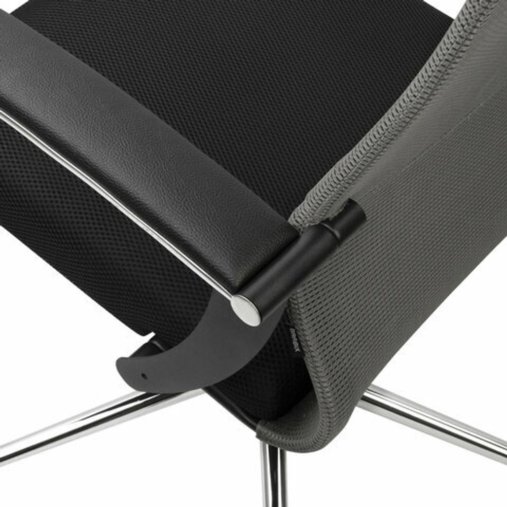 Кресло офисное BRABIX PREMIUM "Ultimate EX-801" хром, плотная двойная сетка Х2, черное/серое, 532918