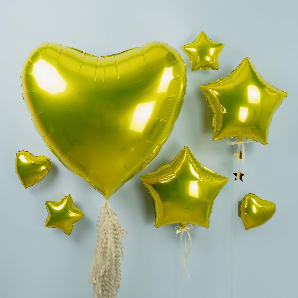 Gr (36''/91 см) Сердце, Светлое золото, 1 шт.