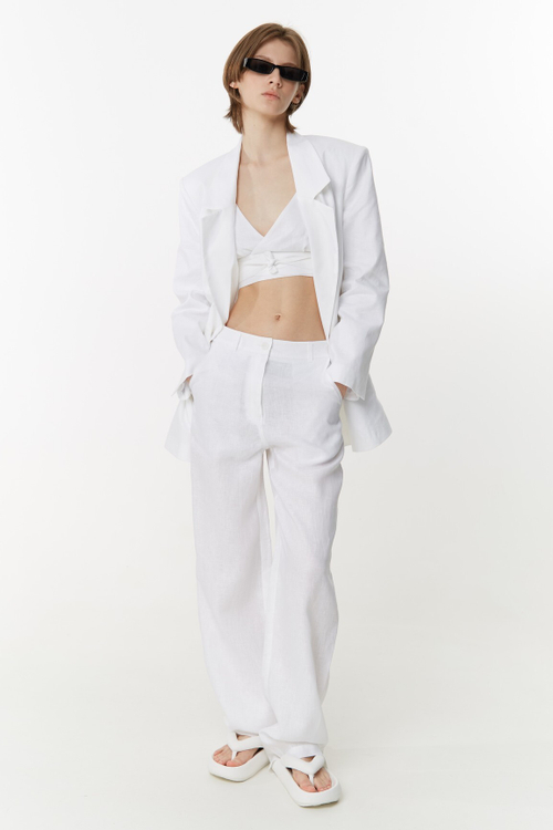 Платье мини, лен песочный