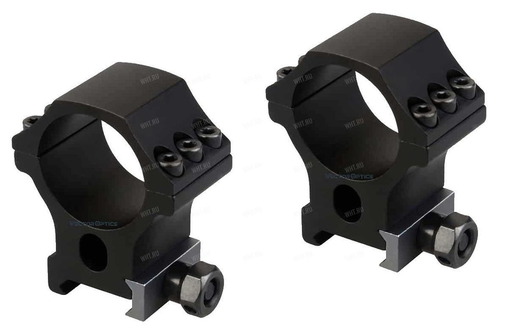 Кольца VECTOR X-Accu Medium Tunnel на базу Picatinny | Weaver, 30 мм (6 винтов), BH=16,75 мм