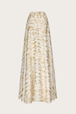 ЮБКА ИЗ МОЛОЧНОГО ШЕЛКА С ЛЮРЕКСНЫМ ОРНАМЕНТОМ