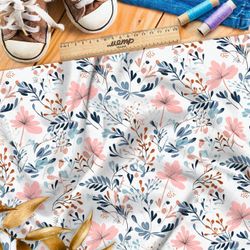 Ткань премиум габардин цветочные этюды