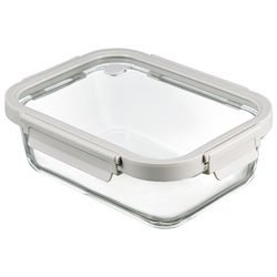 Контейнер для запекания и хранения прямоугольный Click Glass, 1,5 л, светло-серый