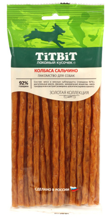 TITBIT д/с Золотая коллекция колбаса Сальчино - 120 гр