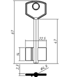 Сувальдный ключ PTT4D  ПОТЕНТ-4– заготовка 14990