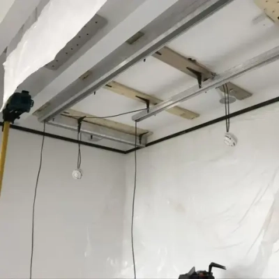 Трек для натяжного потолка 2000мм/ 2 торцевые заглушки/ 48V, черный