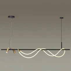 4397/40L HIGHTECH ODL23 263 черный/античная бронза/металл/канат Подвесной св-к с раздельн. вкл IP20 LED 40W 1580Лм 3000K CORDA