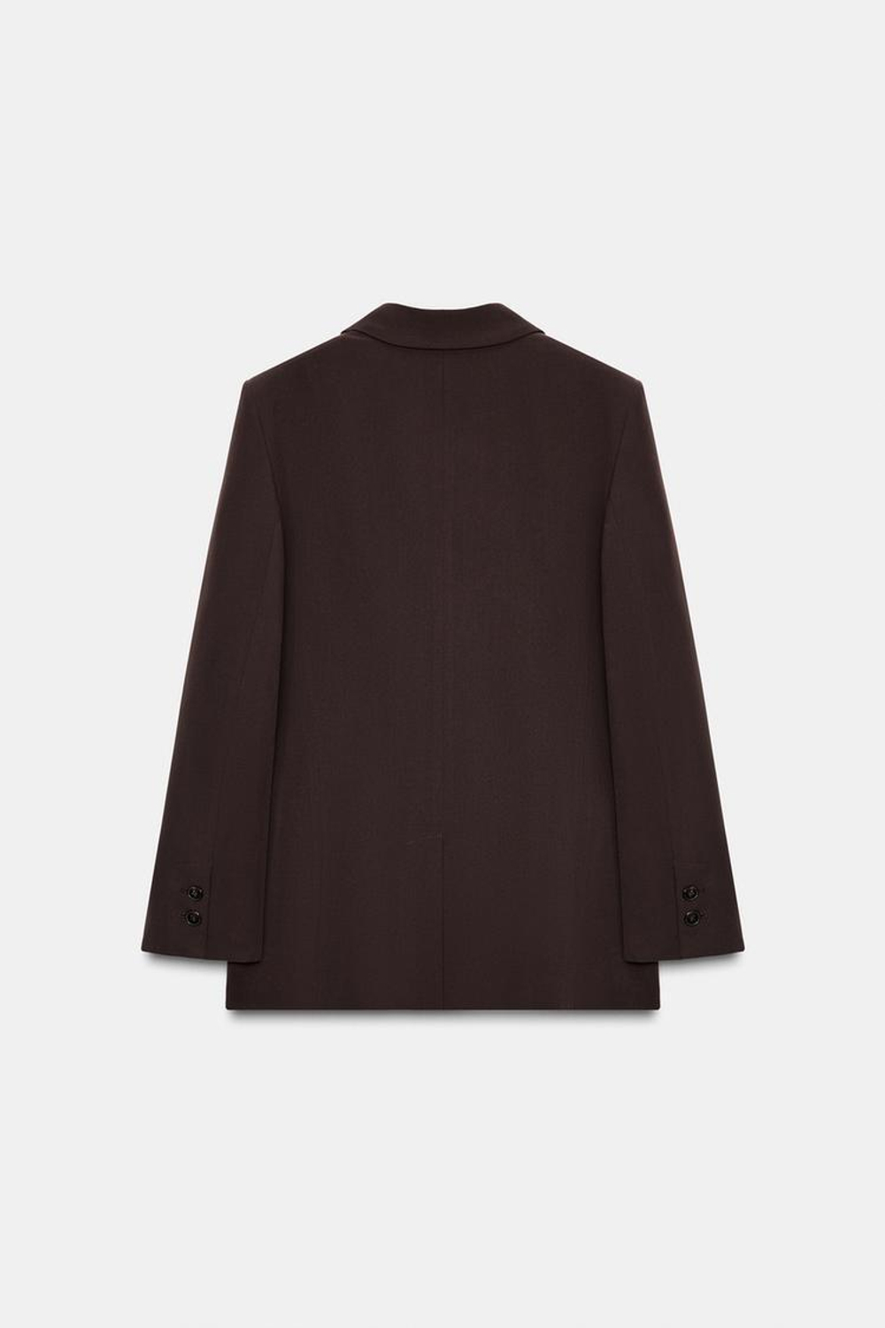 ZARA ДВУБОРТНЫЙ БЛЕЙЗЕР С ПОДПЛЕЧНИКАМИ, КОРИЧНЕВЫЙ