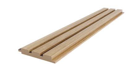 Двухцветная реечная стеновая панель МДФ, Дуб сонома/Черный, 2800*116*16