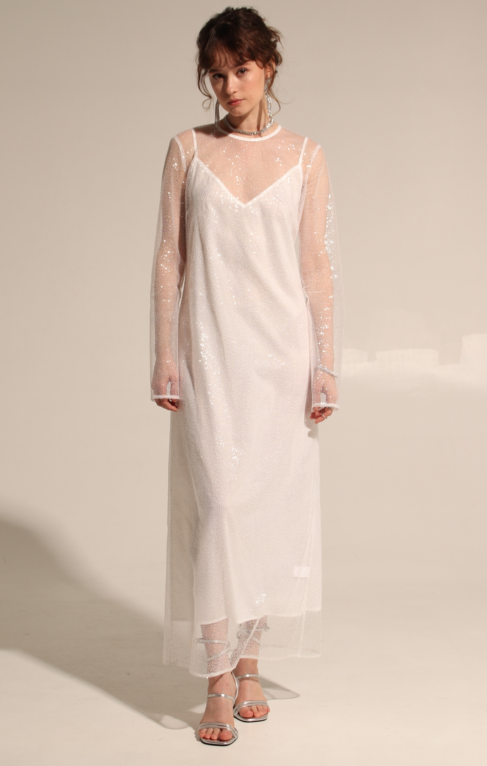 Платье макси пайетки