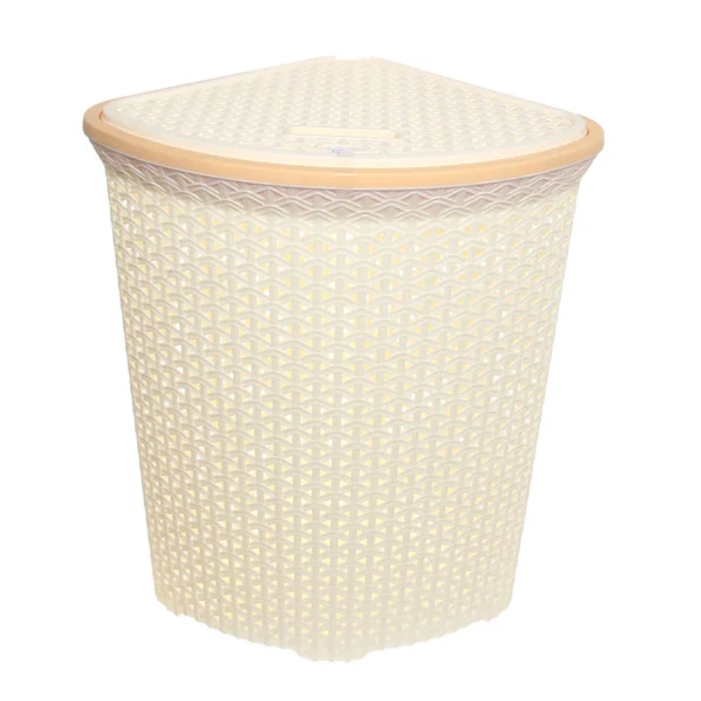 Корзина д/белья «Плетенка» 55 л. угловая с крышкой (Ар-пласт) (Р)