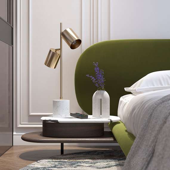 Лампа настольная Irjo, 33х13х73 см, золотистая